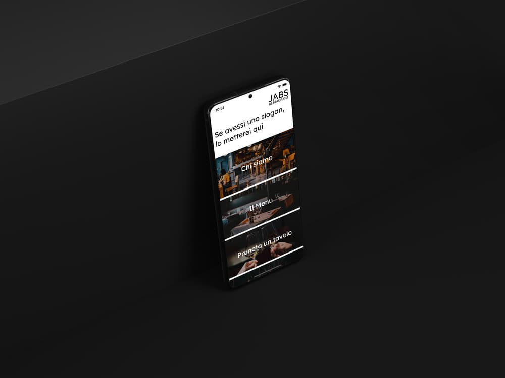 JABS Restaurant app mockup