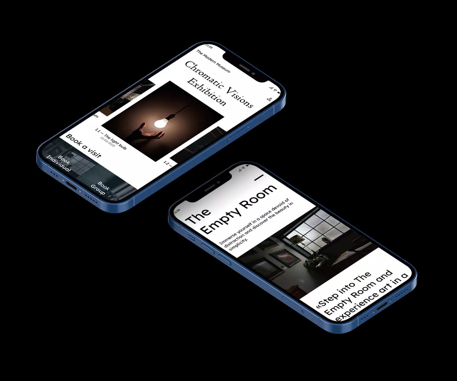 The Modern Museum app mockup