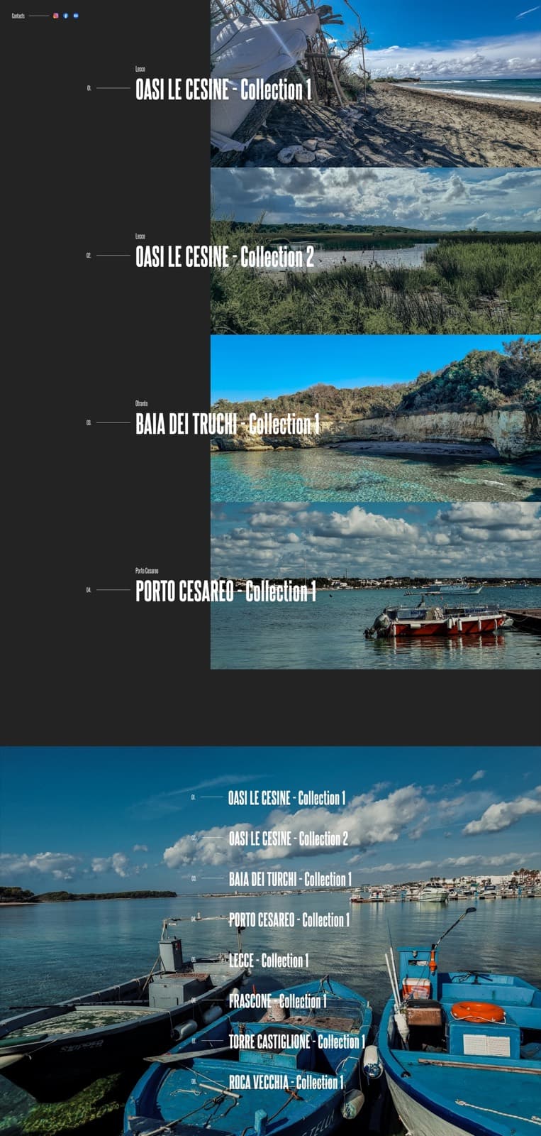Photography Portfolio website showing a landscape photography gallery