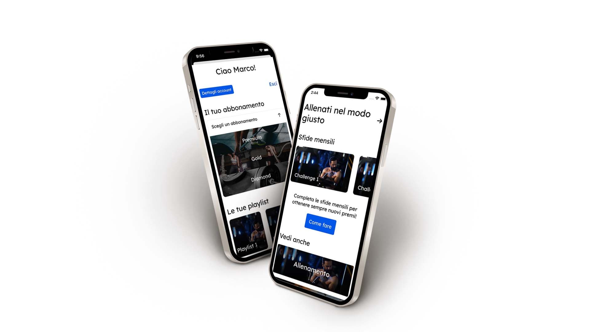 SIDE Fitness app interface on a phone mockup