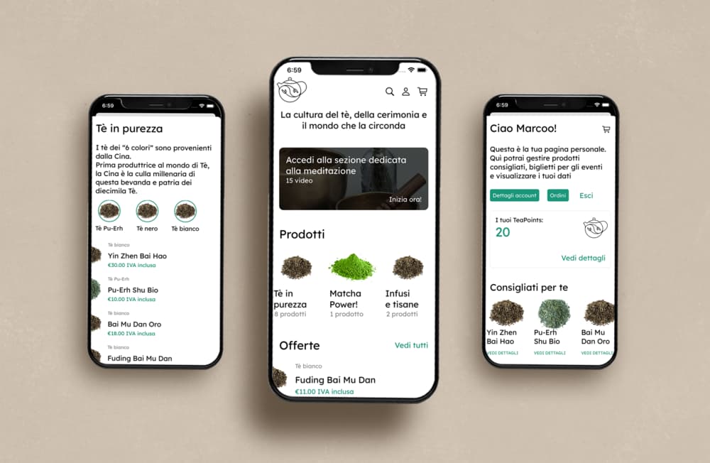 Tea and Tao app mockup